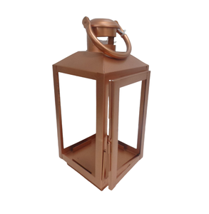 Lanterne en fer décorative pour la maison F33 placage de cuivre ensemble de 3 bougeoirs et votifs de taille standard pour la décoration de Noël - Product Image 2