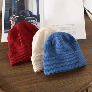 top Beanie Caps Pattern Unisex OEM Designed Winter Warm Solid Best Quality Custom Logo <b>Wool</b> Blend Breathable Waterproof - Product Image 5