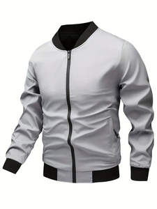 แจ็คเก็ตบอมเบอร์ผู้ชาย Kivotech OEM แบบสั่งทำพิเศษ แฟชั่นใหม่สำหรับฤดูหนาว แจ็คเก็ตผ้าบางเบา คอตั้ง มีฮู้ด - Product Image 6