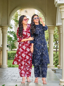 Conjunto ligero de rayón de moda con estampado de papel de aluminio de secado rápido para collage de fiesta y chicas de oficina - Product Image 2