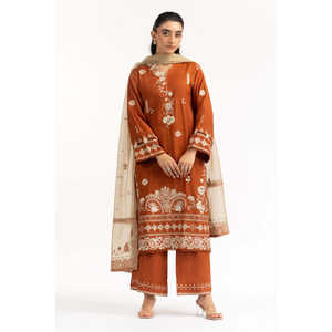 Conjunto de Traje Bordado de 3 Piezas en Viscosa y Seda Cruda para Mujer IPSTD-44747 - Product Image 5