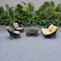 Ensemble de canapés d'extérieur en corde tressée, mobilier de salon extérieur en aluminium pour hôtels, villas et projets de terrasses