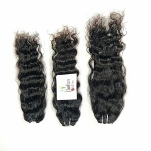 Pas cher 100% couleur naturelle noir Buldle crépus soyeux vague profonde Remy indien Extensions de cheveux humains pour les femmes - Product Image 4