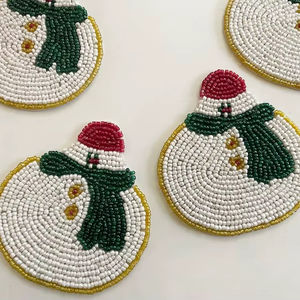 Handmade Glass Beaded <b>Coasters</b>-Classic <b>Drink</b> <b>Coasters</b> with Polyester Backing (4x4 Inch) for Church & Religious Gifts - Product Image 3