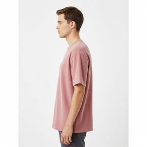 Ropa de calle de manga corta de punto de peso pesado gimnasio Fitness entrenamiento Casual verano 100% algodón hombres ajuste suelto impreso secado rápido - Product Image 3