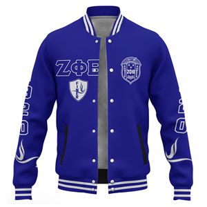 Zeta Phi Beta Sorority Edsel Style Cashmere Coated Stand Collar Customizable High-quality Breathable Winter <b>Bomber</b> <b>Jacket</b> - Product Image 1