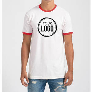 Tultex Premium T-shirt de sport pour homme Logo personnalisé imprimé 100% coton Jersey fin col rond respirant manches de sonnerie vierges - Product Image 2