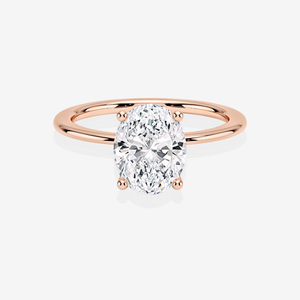 Bague de fiançailles solitaire en diamant de laboratoire taille ovale, or 9 carats, style Provence - Product Image 6