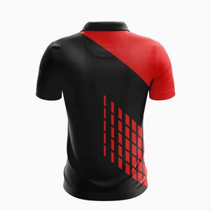 Camiseta de Manga Corta Personalizada para Hombre, Impresión por Sublimación, Secado Rápido, Color Rojo y Negro, para Eventos, Publicidad, Uniformes de Club de Golf - Product Image 3