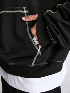 Sudaderas Personalizadas con Hombros Caídos para Hombre, 100% Algodón, Felpa, Estilo Urbano, Gruesas, Lisas, Talla Grande - Product Image 3