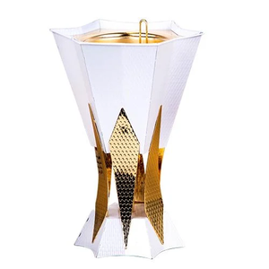 Royal Arabic Bakhoor Pot Quemador de incienso de metal y madera hecho a mano Decoración de Ramadán y fragancia oriental elegante - Product Image 4