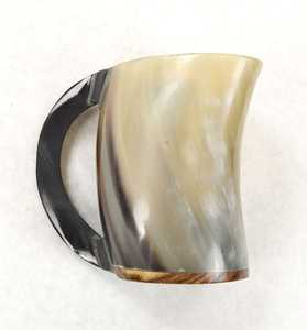 Handcrafted Viking Horn <b>Mug</b> Rustic Ale Tankard for Beer Unique Business Gift for Men Norse Fans Medieval Lovers Logo Star - Product Image 1