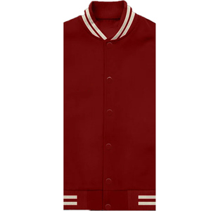 Veste universitaire sur mesure en gros d'usine, conception OEM, respirante, coupe-vent, haute qualité, broderie masculine, patch frontal en cuir véritable - Product Image 3