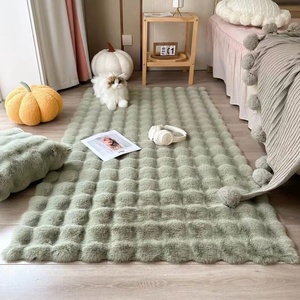 Tapis en fausse fourrure de lapin touffeté de qualité supérieure, couleur unie, avec logo personnalisé, pour usage commercial dans les hôtels, salons et bureaux - Product Image 3