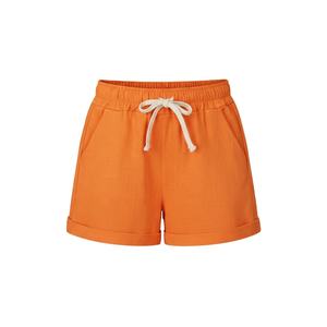 Shorts en coton pour femmes grande taille, coupe classique, style moto et motard, motif léopard, taille haute, fermeture à cordon - Product Image 2