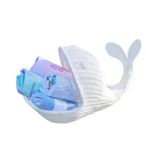 Wholesale Best Selling 2023 Handmade Woven Whale-Shaped Storage - Charming and Functional Organizer for a Nautical Touch