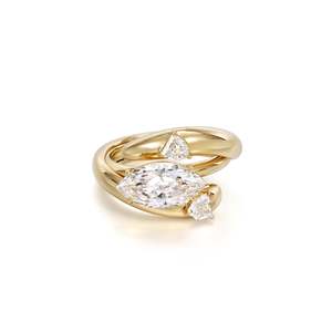 Classic Marquise Cut <b>Diamond</b> <b>Ring</b> Setting 2 Ct D-F VVS1-VS2 Lab Grown <b>Diamond</b> In 14K And 18K Yellow Gold Romantic Gift For Her - Product Image 2