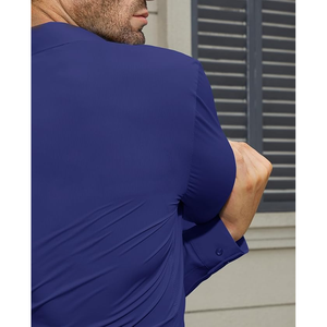 Respirant FIL TEINT Chemises pour hommes Chemise habillée pour hommes Coupe régulière Stretch Tache Shield Boutonné Homme Chemise - Product Image 3