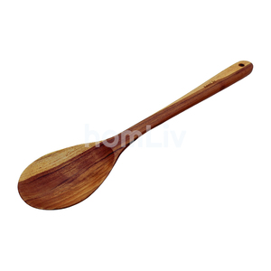 Spatule arrondie en bois de teck écologique et naturel, durable, sans peinture ni vernis, halal, personnalisable pour la cuisine - Product Image 2