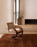 Tapis Trace en Noyer, tufté à la main en laine de Nouvelle-Zélande, design linéaire moderne, fait main, taille personnalisée, ovale minimaliste, à poils longs, pour pique-nique