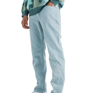 กางเกงยีนส์ผู้ชายแบบธรรมดาทรงแบ็กกี้กางเกงผ้ายืดสำหรับฤดูหนาวชุดลำลองทอแบบเรียบแฟชั่นออกแบบได้ตามต้องการ - Product Image 1