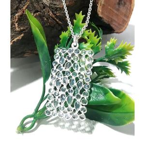 Collier pendentif tendance en zircon blanc naturel fait à la main en argent sterling 925 Bijoux unisexe Pendentif de mariage - Product Image 4