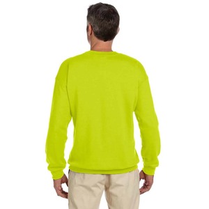 Sweat-shirt à col rond en polaire pour homme Vert sécurité OEM Haute qualité Sweat-shirt en polaire personnalisé en coton Impression à l'écran Col rond pour homme - Product Image 2