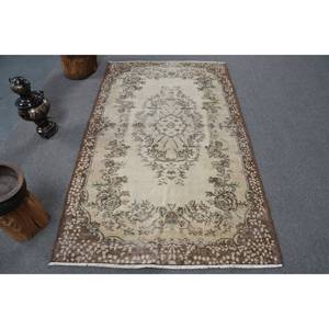 พรมขนสัตว์6.7ft สีเบจสีน้ำตาลคลาสสิกขนาด3.9 x แบบตุรกีดีไซน์แบบเย็บปะติดสำหรับทางเข้าห้องนั่งเล่นหรือห้องนอน - Product Image 1