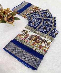 NUEVA LLEGADA ESTAMPADO DE BANDHANI DE SEDA DE DOLA CON ESTAMPADO TRABAJO SAREE CON BLUSA SIN COSTAR ROPA DE BODA PRECIO AL POR MAYOR ROPA ÉTNICA - Product Image 1