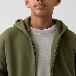 Conception de service OEM avec capuche / Logo personnalisé avec fermeture éclair durable, sweat-shirt pour garçons à manches longues, prix d'usine pour les commandes en gros - Product Image 2