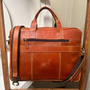 Nouveau Western réel fait à la main en cuir véritable Crunch sac de messager étui pour ordinateur portable porte-fichier sacs de bureau unisexe décontracté sacs à bandoulière - Product Image 5