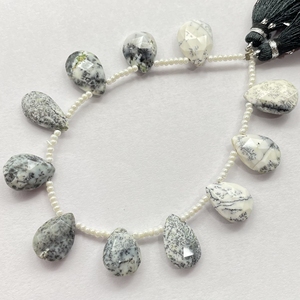 Cuentas de Briolette con forma de pera facetada de alta calidad, piedras preciosas naturales, ópalo de dendrita, suministros de cuentas al por mayor - Product Image 4