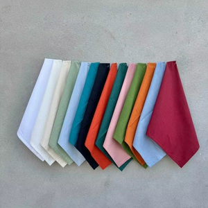 ชุดผ้าเช็ดปากคอตตอนสีทึบงานทำมือชุดผ้ากันเปื้อนสี่เหลี่ยมขนาดคลาสสิกออกแบบได้เองสำหรับใช้ในงานแต่งงานที่บ้าน - Product Image 1