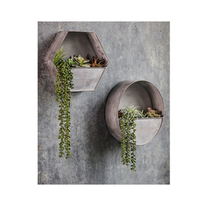 Décoratif mural galvanisé Ensemble unique de 2 jardinières avec crochets Meilleur conteneur pour plantes à bon prix par les fournisseurs indiens - Product Image 6