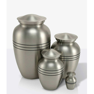Urnas de cremación de Metal de nuevo diseño moderno de lujo de tamaño personalizado urnas de cremación para adultos humanos funerarios acabado en plata para la mejor calidad - Product Image 1