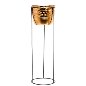 Maceta dorada de Metal de calidad premium con soporte para jardín, restaurante, hogar, decoración de vida a bajo precio - Product Image 1