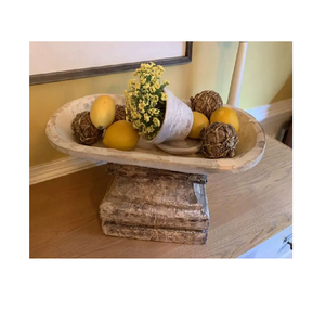 Bol décoratif en pâte en bois pour la décoration intérieure et le bol de pâte de vache en bois de bougie 3 pièces et vente - Product Image 2