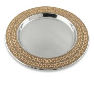 Platos para servir de ensalada de catering en casa, plato para servir de forma redondeada de alta calidad al mejor precio con placa de cargador de madera con incrustaciones de hueso - Product Image 2