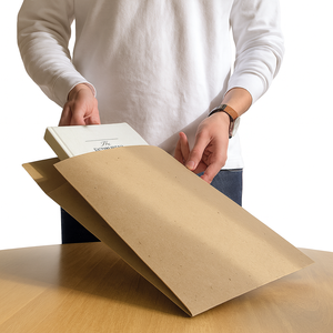 Sac en papier kraft brun personnalisable, enveloppe réutilisable, sac d'emballage publicitaire auto-adhésif avec votre propre logo - Product Image 2