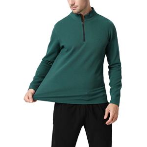 Wholesale OEM 1/4 Quarter <b>Zip</b> Gym Wear T <b>Shirt</b> Custom Print Logo <b>Men</b> Half <b>Zip</b> Polyester Cotton Run Sports Hoodies Sweatshirt - Product Image 1