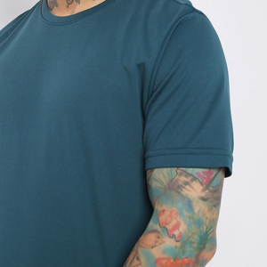 Nouveau design T-shirt décontracté à manches courtes, coupe oversize, grandes tailles, avec logo imprimé personnalisé, motif uni, prix de gros, tricoté - Product Image 3