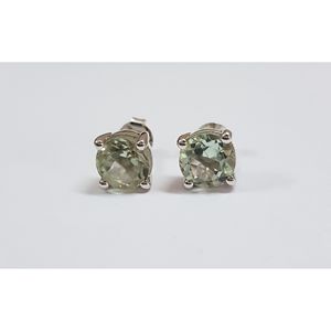 Pendientes Románticos de Oro Blanco y Amatista Verde con Circonita Verde y Perla, con Baño de Oro, Material de Aleación, para Fiesta o Regalo - Product Image 4