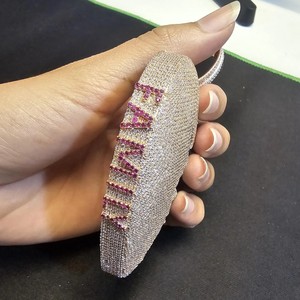 Collar de mujer chapado en oro plata de ley con hielo personalizado RB Gems, colgante de Hip Hop, corazón, Calavera, diamante, moissanita, joyería GIA - Product Image 3