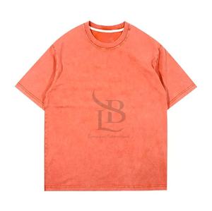 เสื้อยืดผู้ชายผ้าฝ้าย100% แนววินเทจซักได้ใส่สบายเสื้อยืดโอเวอร์ไซส์สำหรับผู้ชาย - Product Image 3