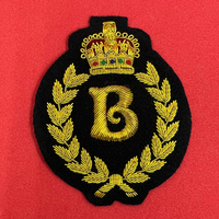 Écussons brodés sur mesure en fil d'or fait main, motifs alphabétiques, pour blazers, polos, vestes, chapeaux, toiles