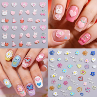 Autocollants pour ongles en gel non toxique avec impression en relief 5D sur le thème du printemps et de l'été, logo personnalisé, autocollants pour ongles, décalcomanies pour ongles, sûrs pour la création de motifs d'ongles DIY