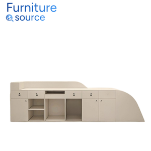 Bureau d'accueil contemporain en bois-Bureau élégant en bois avec surface en mélamine MDF et rangement-Fabricant vietnamien qualifié - Product Image 1