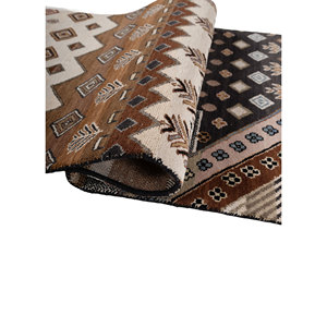 Manchaha Hand Knotted Wool & Bamboo Silk <b>Rug</b> Grey & Black Patchwork Design for Home Use-Les-463-B - Product Image 2