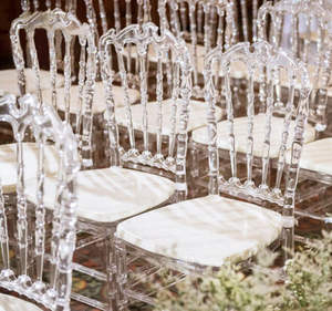 Vente en gros chaise de mariage Chiavari transparente en plastique acrylique pour événement, repas, multi couleurs - Product Image 1