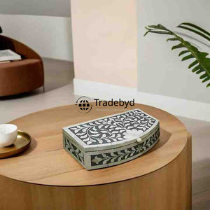 กล่องใส่เครื่องประดับตกแต่งหรูหราแบบพรีเมี่ยมกล่องของขวัญลายดอกไม้สลักลายกระดูกสำหรับวันครบรอบวันขอบคุณพระเจ้า - Product Image 1